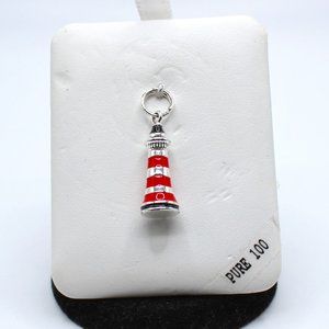 Sterling Silver Lighthouse Charm Pendant .925